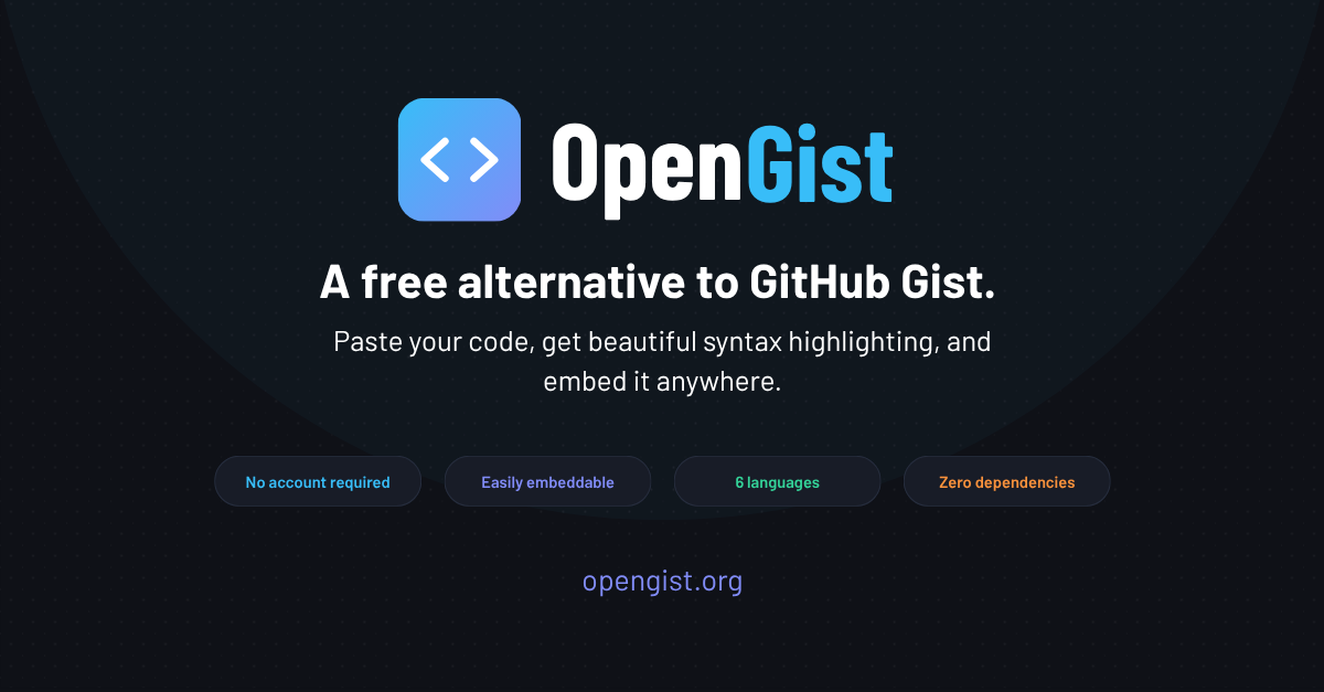 OpenGist — A GitHub Gist Alternative